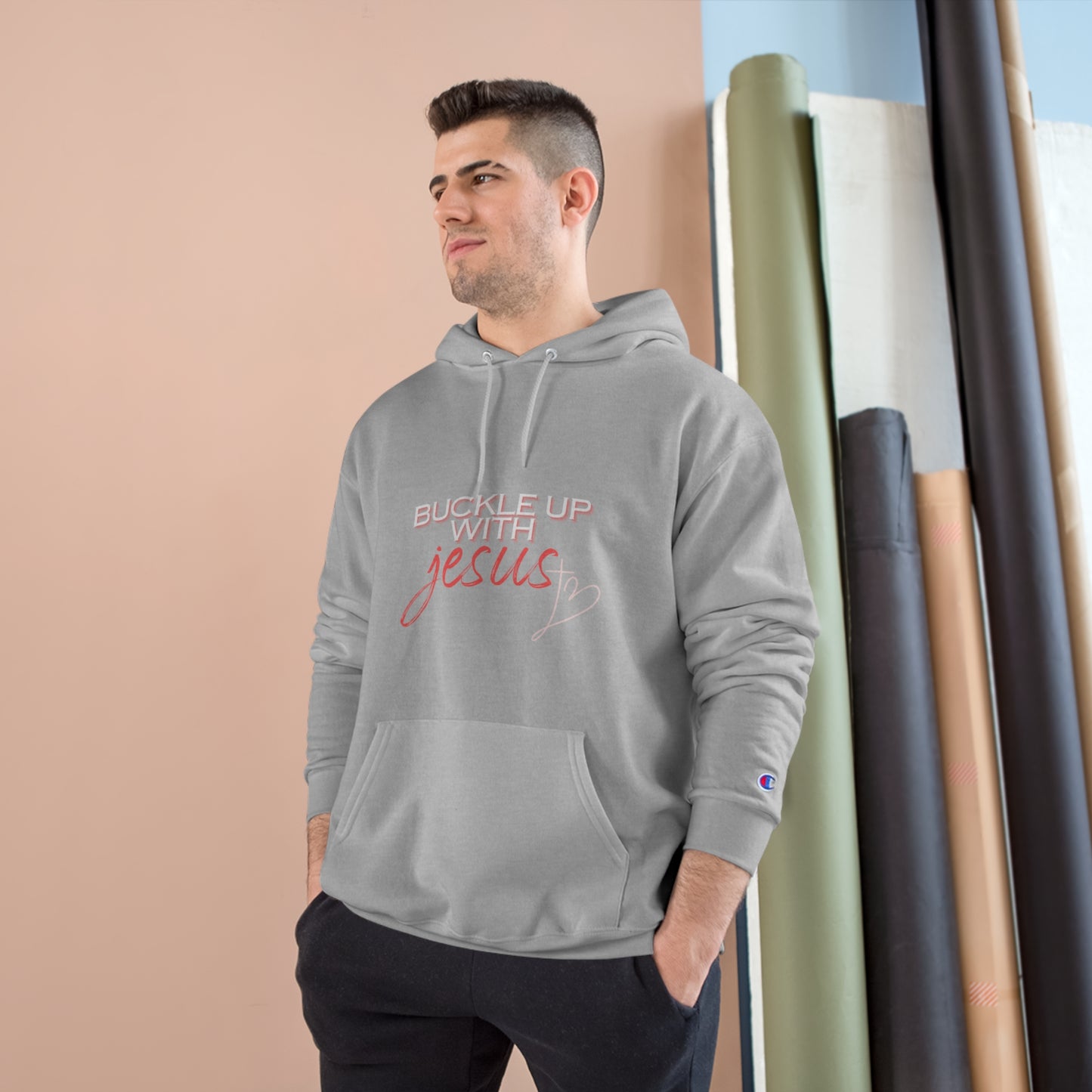 Buckle Up with Jesus Unisex Champion Hoodie