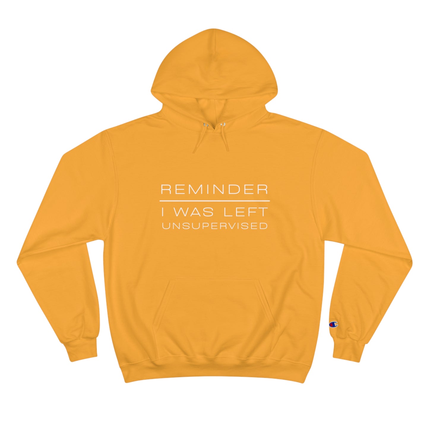 REMINDER I WAS LEFT UNSUPERVISED - Inspirational Motivational Happy Funny Quote - Men's Women's Unisex Champion Hoodie