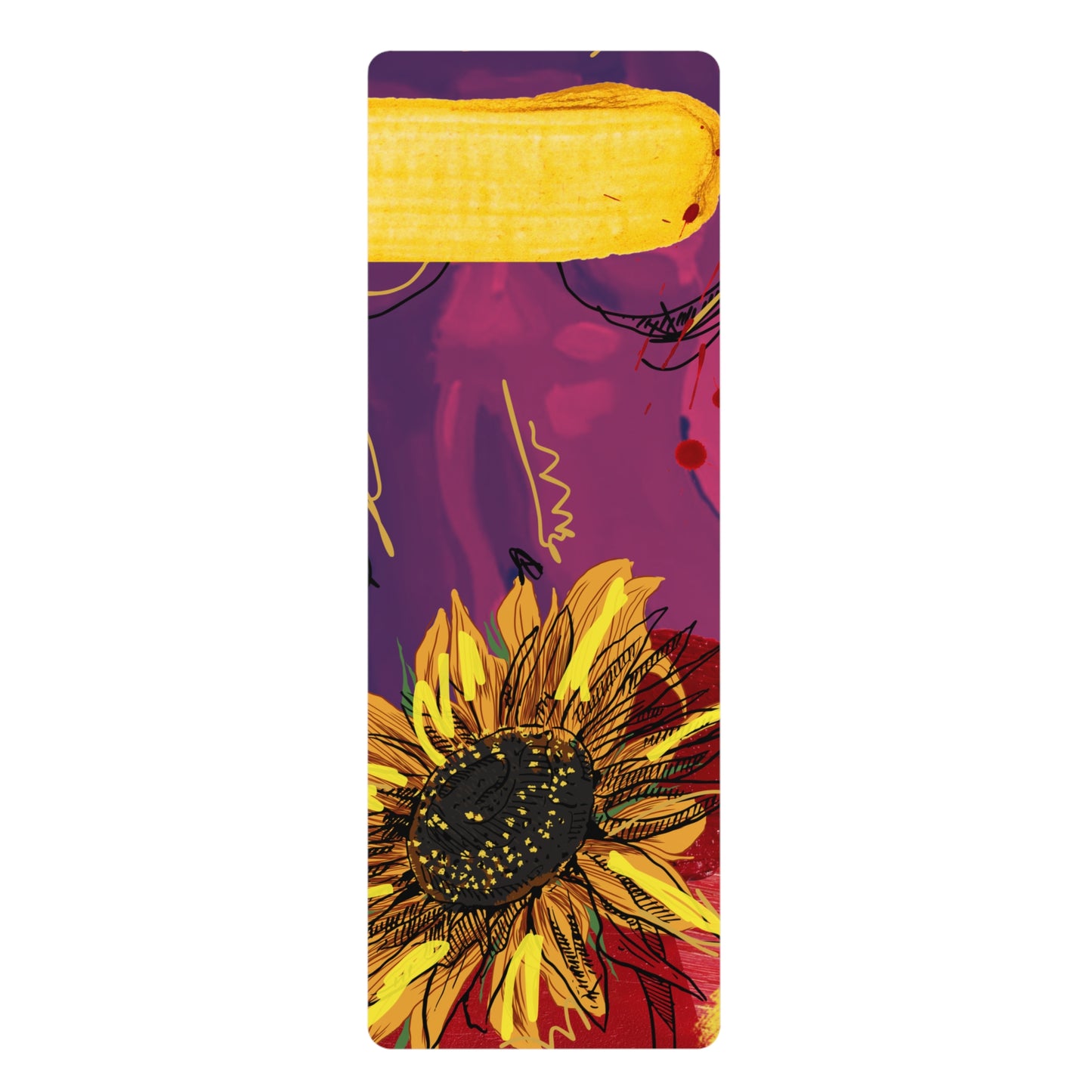 Purple Sunflower - Rubber Yoga Mat