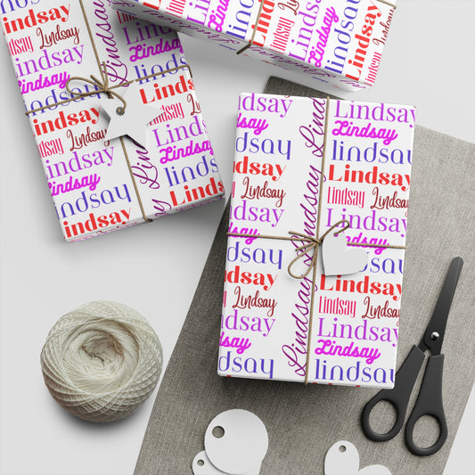 LINDSAY Personalized Gift Wrapping Paper Sheets, 1pc