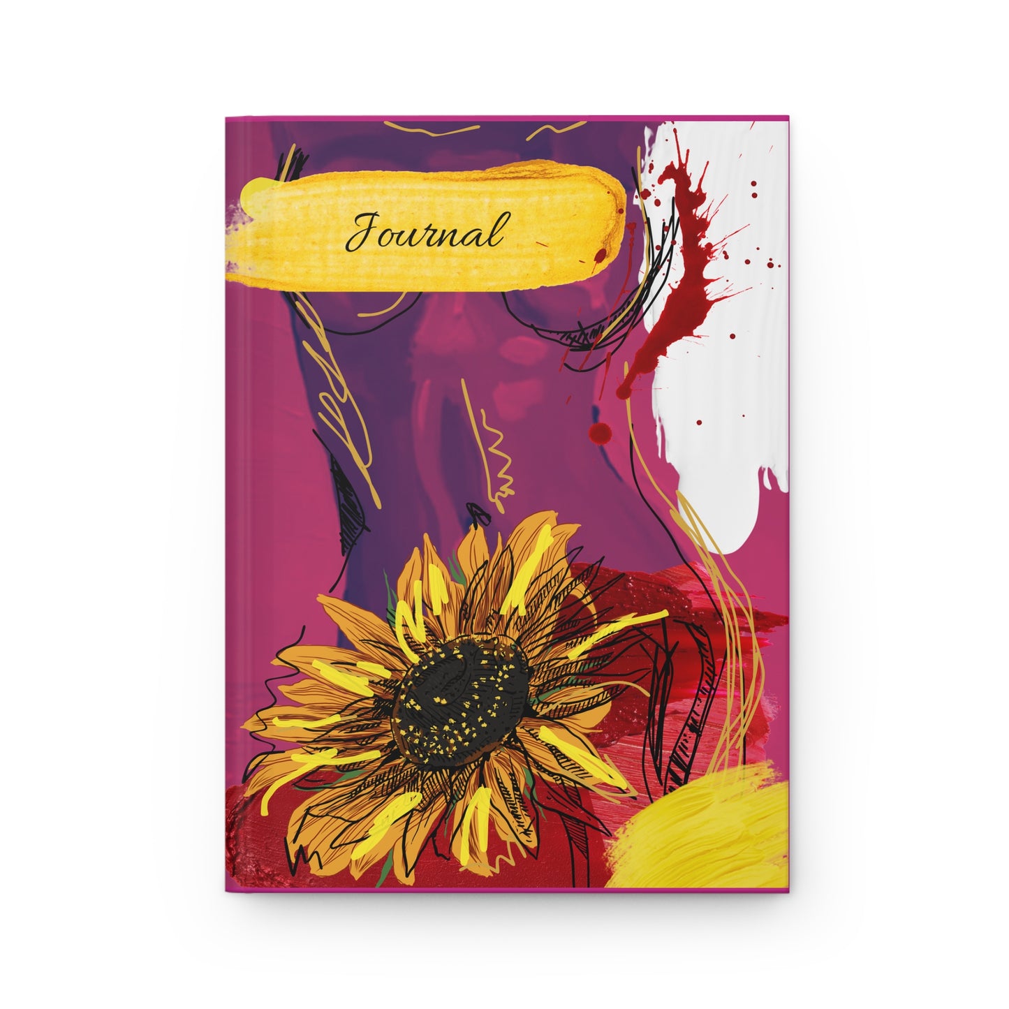 Purple Sunflower - Hardcover Journal Matte