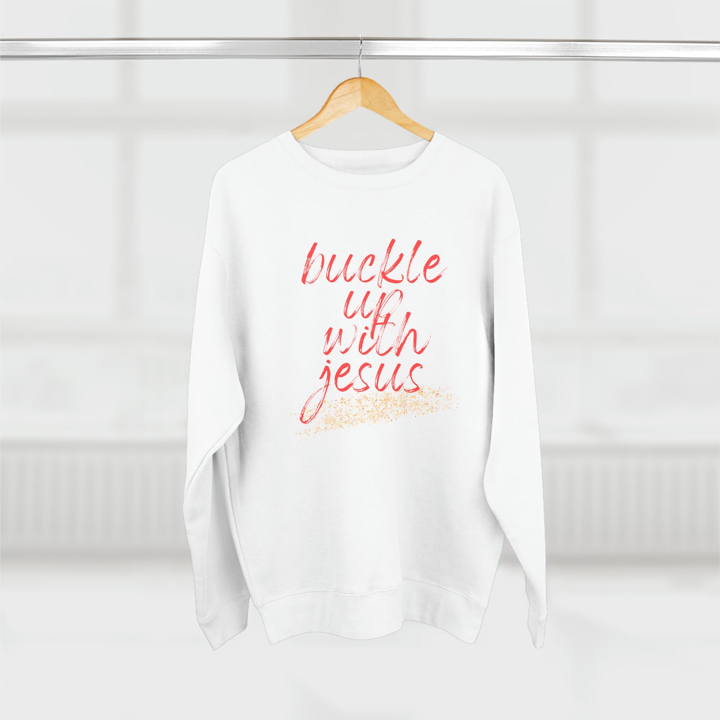 Buckle Up with Jesus - Unisex Crewneck Sweatshirt