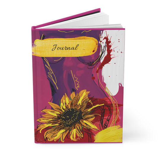 Purple Sunflower - Hardcover Journal Matte