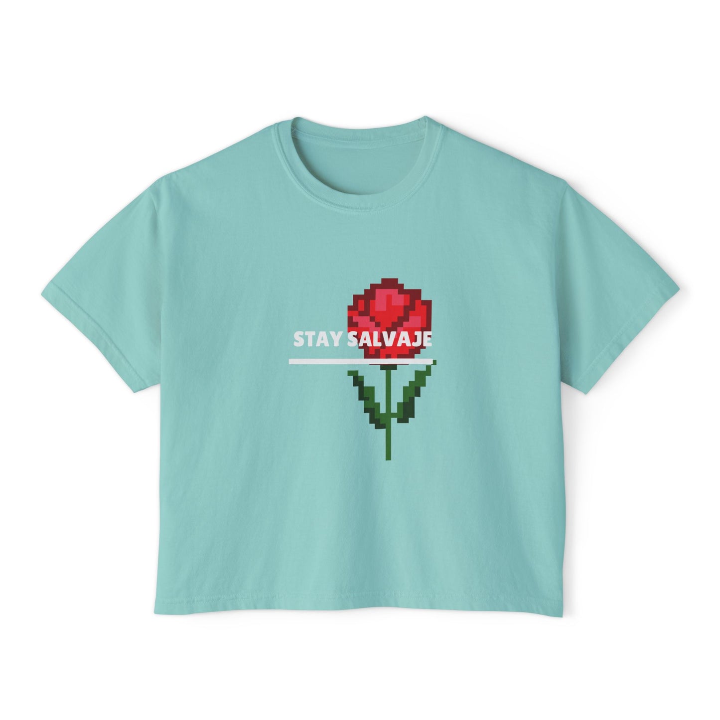 Oversized Tee "Stay Salvaje" Rose Shirt