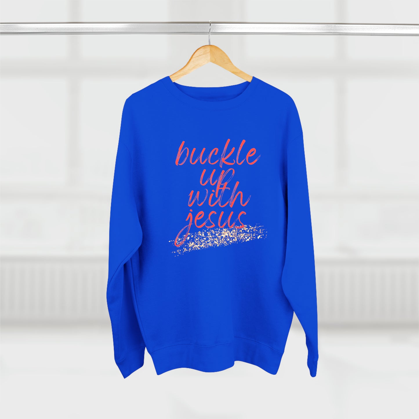 Buckle Up with Jesus - Unisex Crewneck Sweatshirt