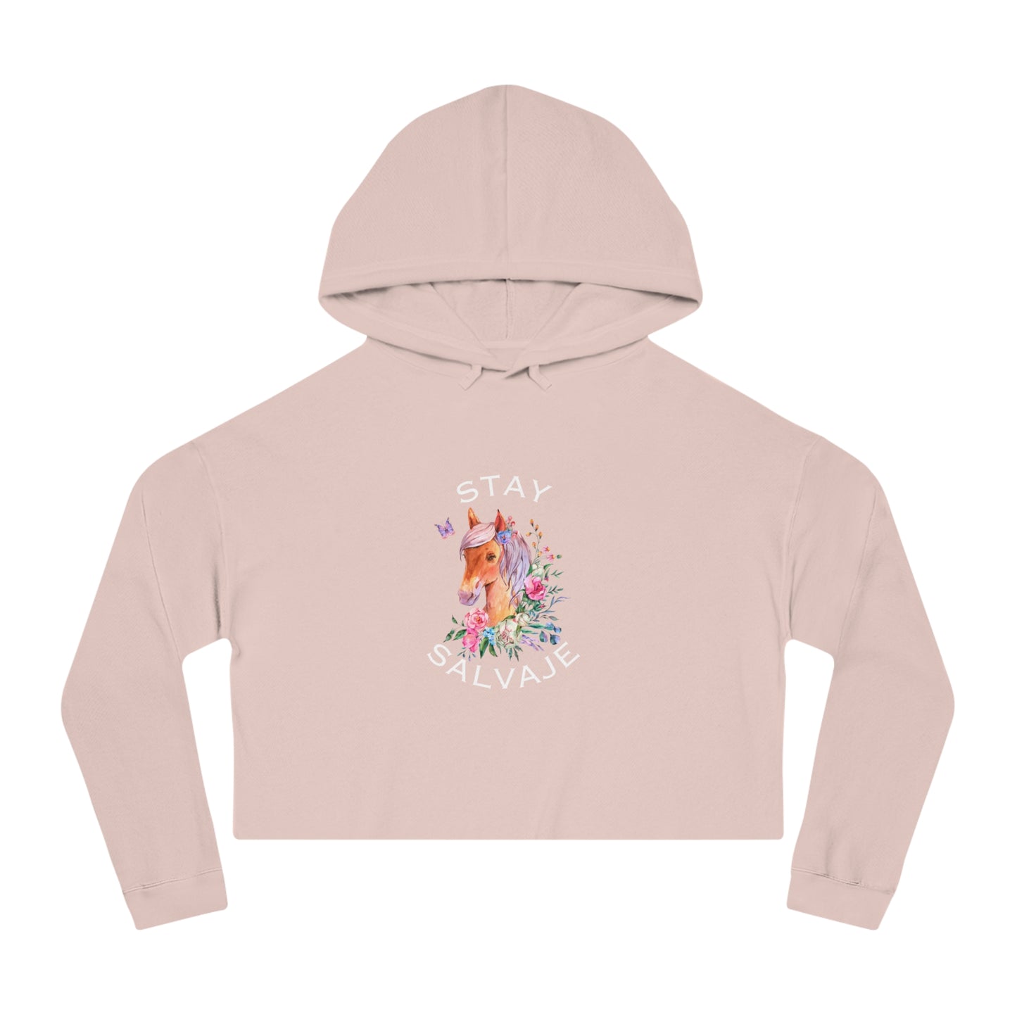 Cropped Hoodie - Whimsical Unicorn "Stay Salvaje"