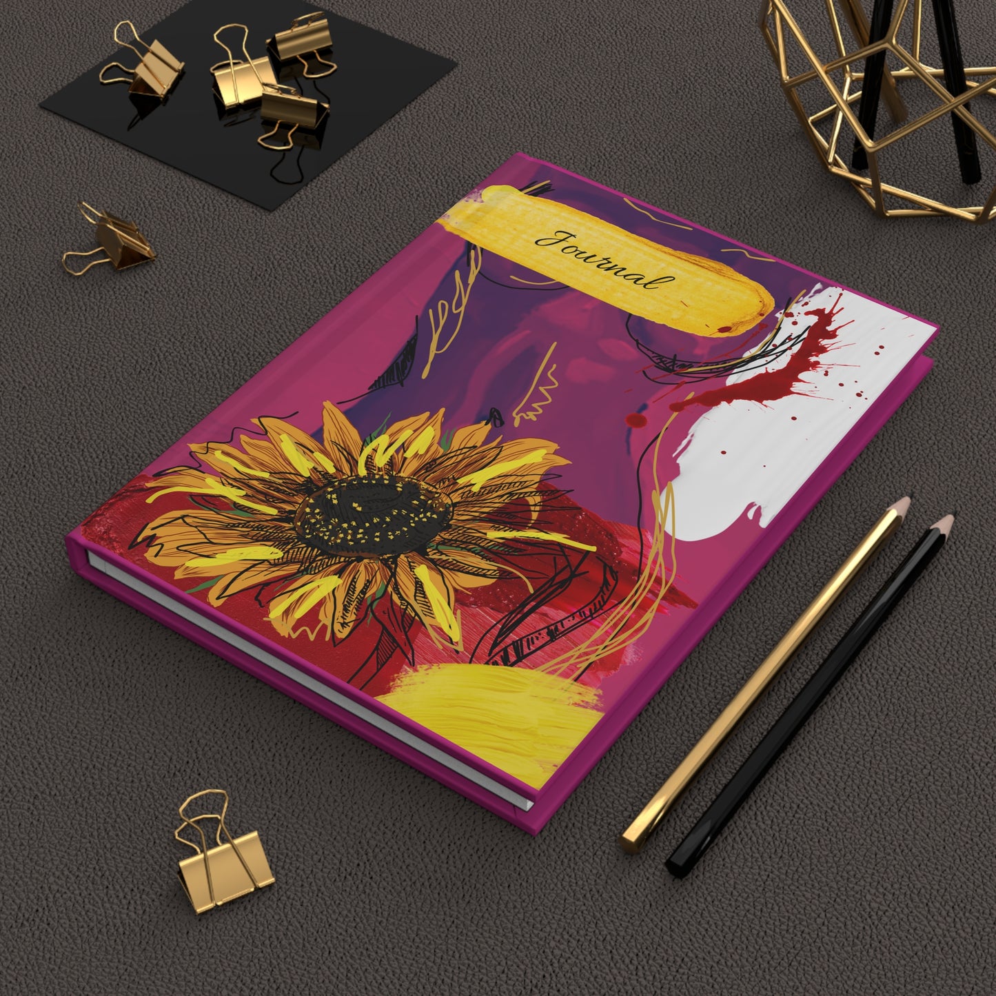 Purple Sunflower - Hardcover Journal Matte