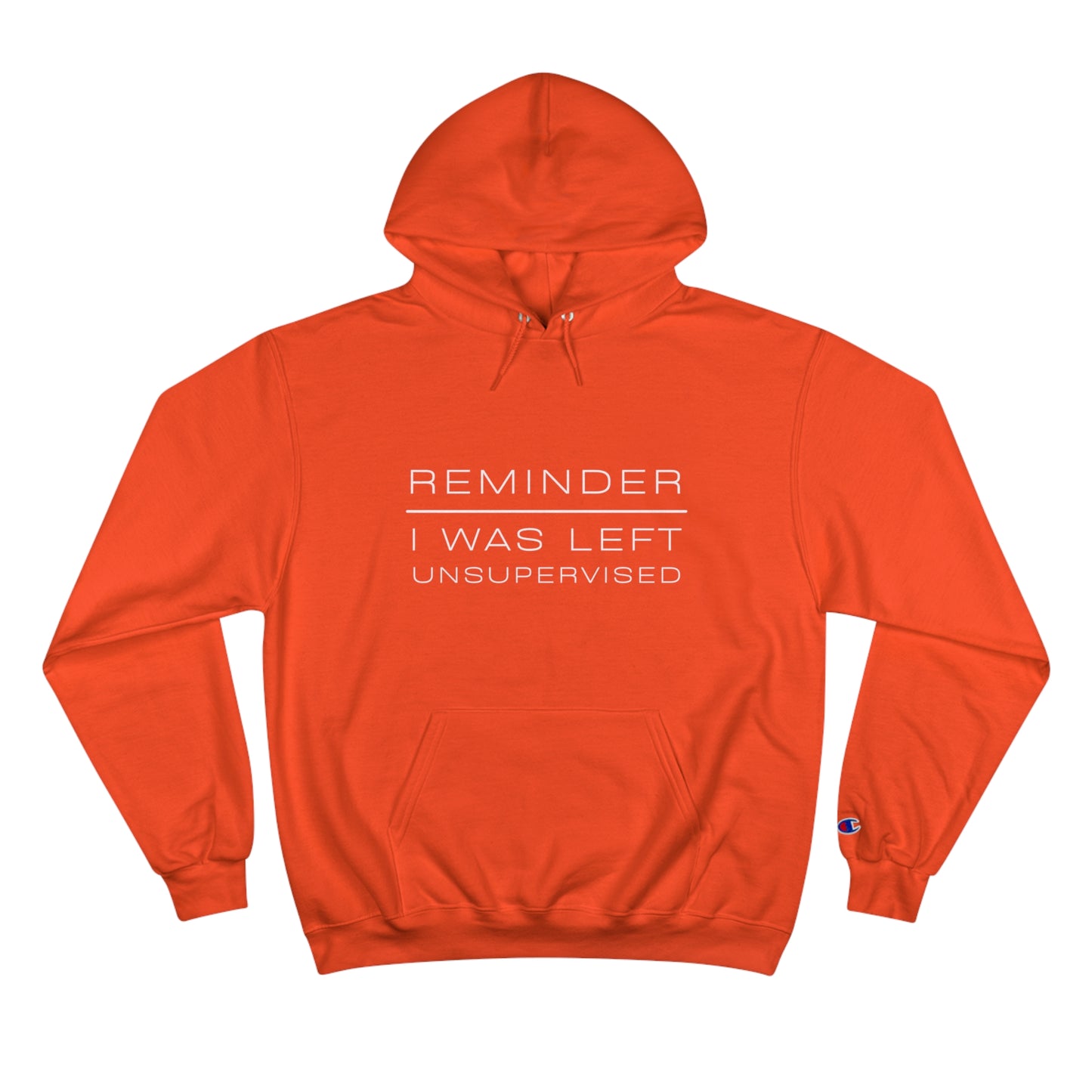 REMINDER I WAS LEFT UNSUPERVISED - Inspirational Motivational Happy Funny Quote - Men's Women's Unisex Champion Hoodie